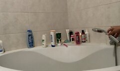 I refresh myself from the heat with a nice shower