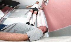 Schoolgirl Danielle Trample FLOOR CAM