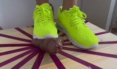 2 clips of yellow Nike air max 90 with Cumshots
