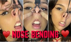 Playing With My Nosehooks - Nose Bending + Nose Fetish