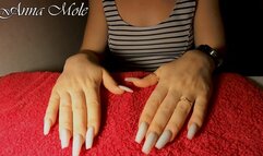 Fetish hands I oil my hands I have long white nails and soft fingertips