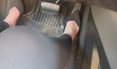 Trixie Love Pedal Pumping in pointed black flats to bare feet