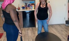 Black girl whips white girls butt part 69