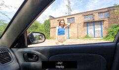 Oksana cumming from cranking the starter