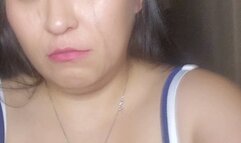 Pretty girl smokes and cries