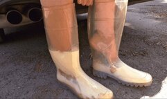 Disgusting milkshake out of my rubber boots