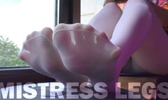 Morning Coffee And Foot Teasing In White Pantyhose (MP4 HD)