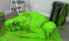 Nicole's Messy Feet, Nylon Stockings Filling and Orgasm