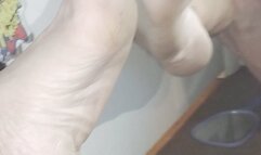 Requested filled playing in front of mirror and flexing
