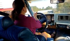 PTP 1347 – Jane Domino Parking Lot Flooded Cranking in Pantyhose & Brown Loafers