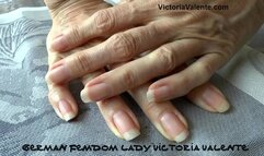 Close-up of natural long fingernails