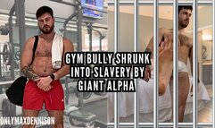 Gym bully shrunk into foot slavery by giant alpha