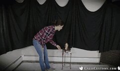 Curse of the Golden Idol: Cali Logan finds herself forever frozen as a shiny orgasming statue (mob)