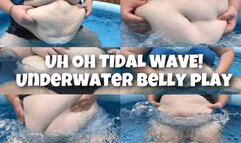 UH OH! TIDAL WAVE!???????? Underwater belly play & jiggling in tiny pool!