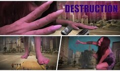 Destruction- a angry giantess clip with special effects- feet- POV- macrophilia- size play- transformation fantasy clip with Buddahs Playground