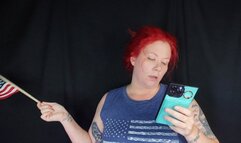 Unpatriotic Stepsis RAPID GROWTH from Magic Shirt on July 4th turns her into a HORNY GIANTESS! MP4 1080 Shirt and Shorts Destruction