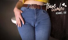 Sexy Milf Teasing Her Big Cameltoe In Tight Blue Jeans