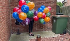 40 marble balloons popping