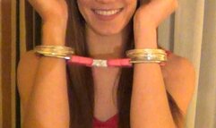 Rachel - Pink Handcuffs & Silver Bracelets (MP4)