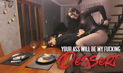 Nara serves a huge dildo as dessert for Hex`s dinner (1080 EN-sub)