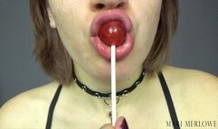 Lollipop Sucker Lick Suck and Eat Close Up - Mari Merlowe - MP4 1080p HD