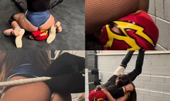 mixed wrestling, stinkface, facesitting, ball stomping & power moves