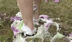 Messy Foot Pies (WAM Custard Pie Foot Destroying) (4K)