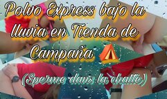 EXPRESS POWDER UNDER THE RAIN IN A CAMPAIGN TENT? (Cum in pussy)