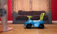 Giantess Riding On A Ride-On Toy Car