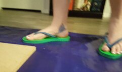 Ling Stuck in Ultra Sticky Glue Filled Flip Flops