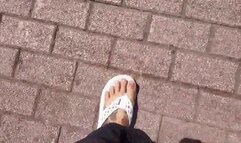 Avi Giantess Lola walks in flip flops Toe Wiggling