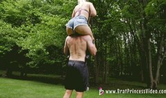 Kat - Bratty Big Butt Blonde Shoulder Rides Loser