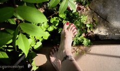 Fresh red toes, red stiletto heels & arches tease, Hungarian milf feet