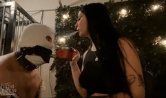 Mistress Glamorous will use this loser as her human ashtray