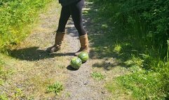 Watermelon Stomp and Crush under my Equestrian Boots