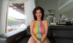 Huge Titty babe Crystal Chase gets fucked in Rainbow Fishnets for Big Creampie