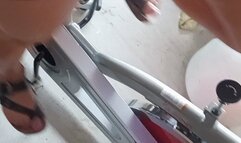 Spin bike in sandals