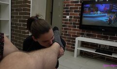 Sweaty feet and nasty food for my stupid slave girl!