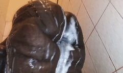 I'm taking a hot shower and lather my heaving wobbly booty with soap Feast your eyes and witness them get spread towards the end