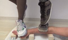 Two girls trampling on arms! - Remastered (MP4 FULL HD)