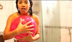 Sexy Stella Blows Teases Rubs And kisses Your Balloon In The Shower Naked