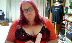 Miss M unveils her plans for an upcoming bondage session -TopofthePot,female domination,BBW domination,BBW bondage,amateur,dildo,post cum play,post orgasm torment,man tied to ladder,man in bondage,male bondage,piece to camera,man tied up,