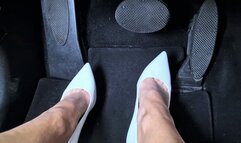 WHITE OFFICE HIGH HEELS in Pedal Pumping