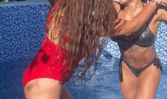 Sexy pool fight