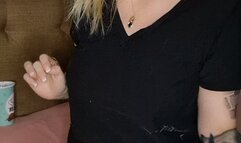 Smoking in Nylons on my bed