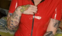 Smoking in a sexy Latex Body and love to touch it