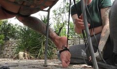 Maya Homerton - Cruel Supertight Chair Tie in a Public Park - Part 1 mp4 HD
