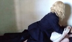 Miss Blondie's artistic and very cruel scratching in the face