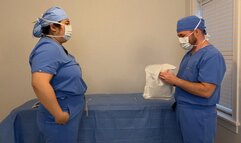 Sensual surgical gowning, gloving, and lubing