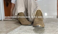 Shredded Stockings with Ankle Boots